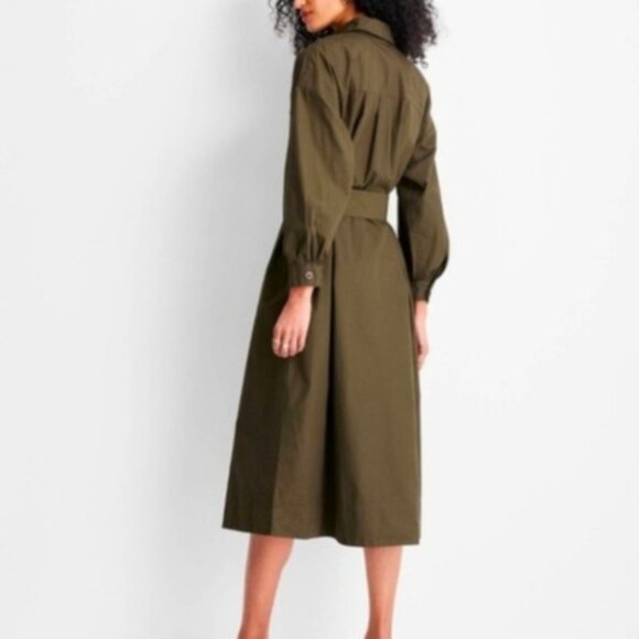 Future Collective Olive Green Button Down Shirt Dress Midi NWOT NWT 3X - Picture 3 of 3